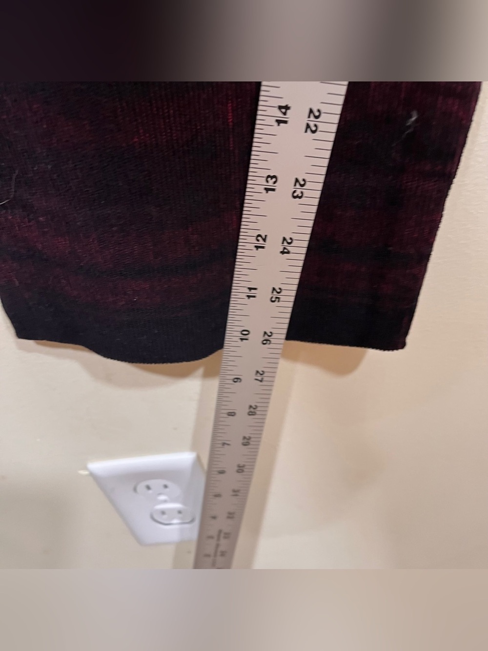 NWT AG Jeans The Elvie high-rise crop trouser red and black plaid corduroy  27 - Picture 6 of 11